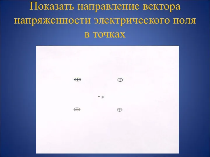 Показать направление вектора напряженности электрического поля в точках