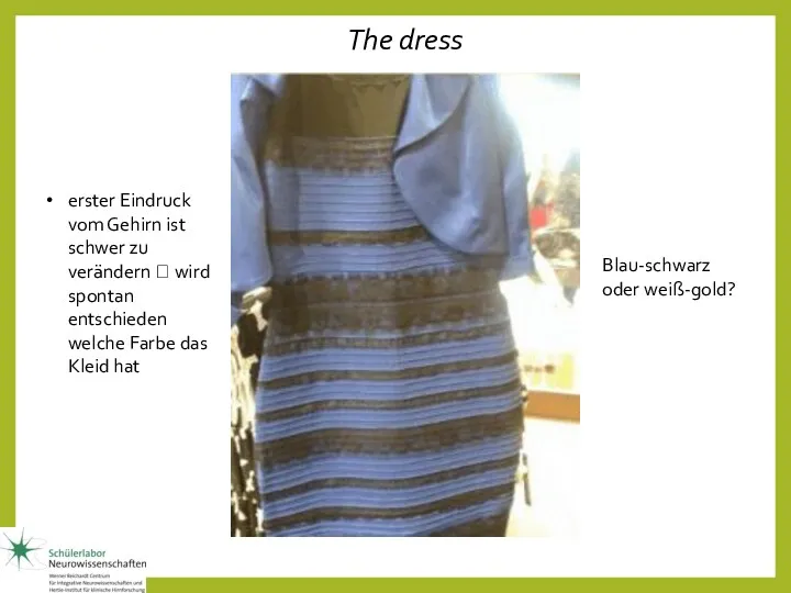 The dress erster Eindruck vom Gehirn ist schwer zu verändern