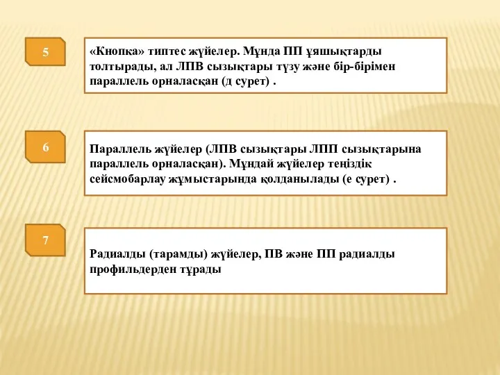 5 6 «Кнопка» типтес жүйелер. Мұнда ПП ұяшықтарды толтырады, ал