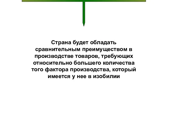 Страна будет обладать сравнительным преимуществом в производстве товаров, требующих относительно