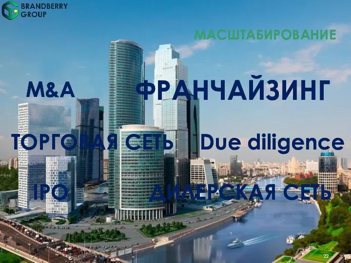 МАСШТАБИРОВАНИЕ M&A Due diligence IPO ТОРГОВАЯ СЕТЬ ФРАНЧАЙЗИНГ ДИЛЕРСКАЯ СЕТЬ