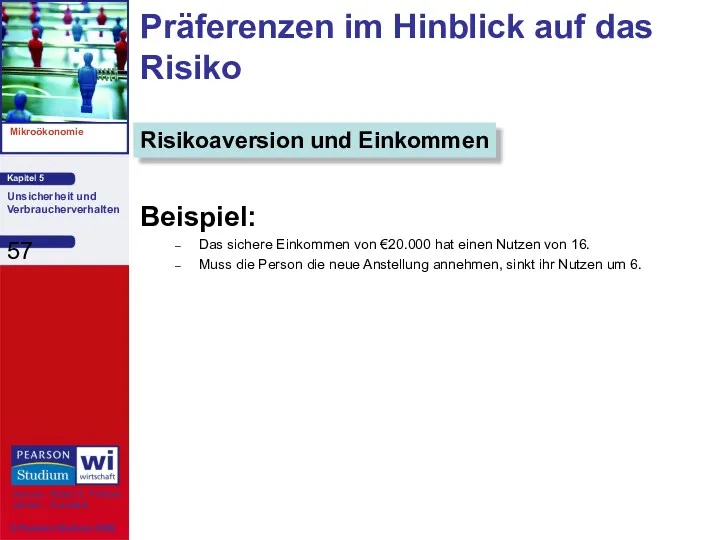 Präferenzen im Hinblick auf das Risiko Beispiel: Das sichere Einkommen