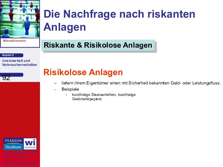 Die Nachfrage nach riskanten Anlagen Risikolose Anlagen liefern ihrem Eigentümer