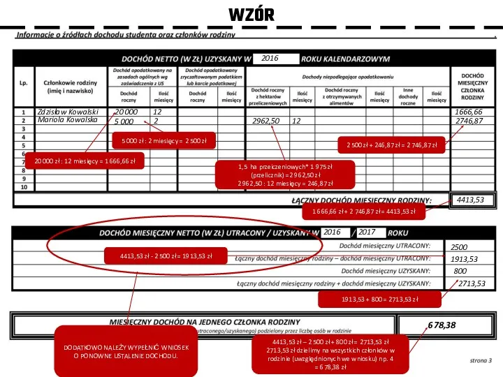 WZÓR 20 000 12 1666,66 Mariola Kowalska 5 000 2 2962,50 12 5