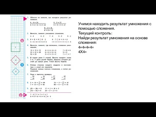 Учимся находить результат умножения с помощью сложения. Текущий контроль: Найди