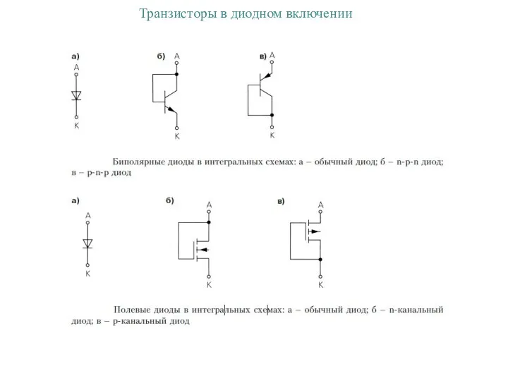 Транзисторы в диодном включении