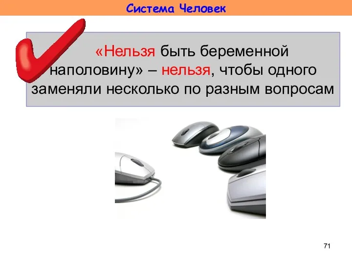 «Нельзя быть беременной наполовину» – нельзя, чтобы одного заменяли несколько по разным вопросам Система Человек