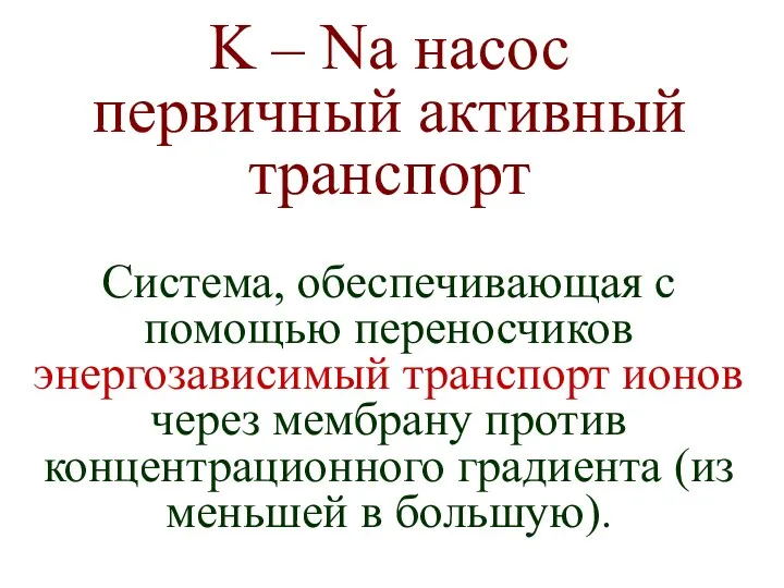 Система, обеспечивающая с помощью переносчиков энергозависимый транспорт ионов через мембрану