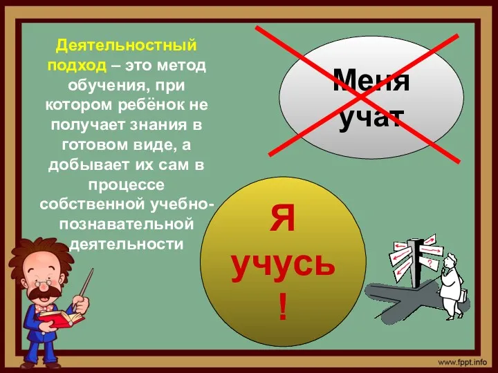 Меня учат Я учусь! Деятельностный подход – это метод обучения,