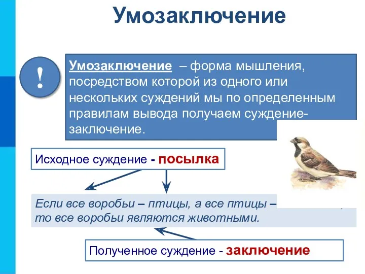 Умозаключение – форма мышления, посредством которой из одного или нескольких