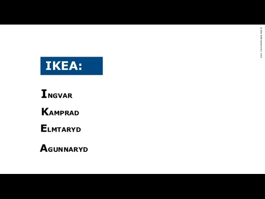 IKEA: INGVAR KAMPRAD ELMTARYD AGUNNARYD