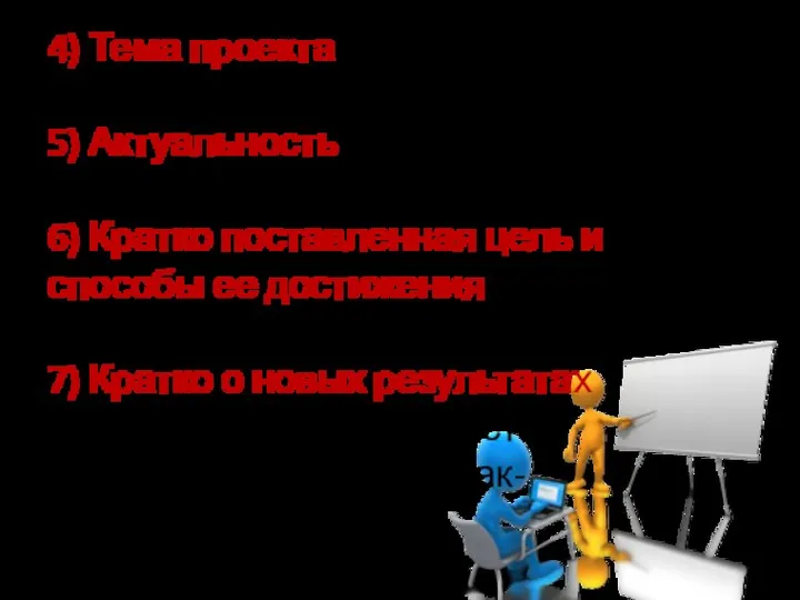 4) Тема проекта Название темы 5) Актуальность Почему выбрана именно