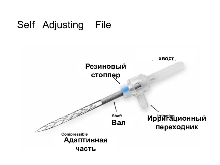 Self Adjusting File Вал Ирригационный переходник хвост Резиновый стоппер Адаптивная часть