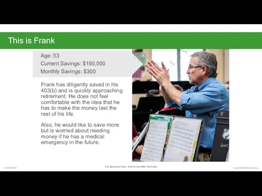 This is Frank Frank has diligently saved in his 403(b) and is quickly