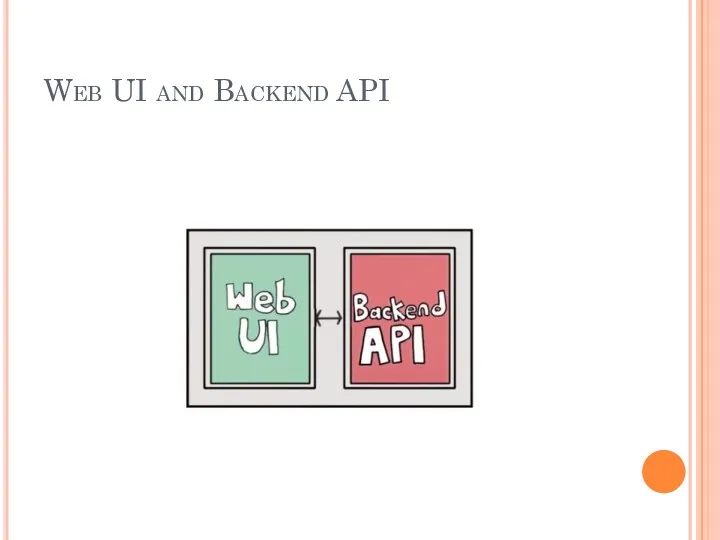 Web UI and Backend API