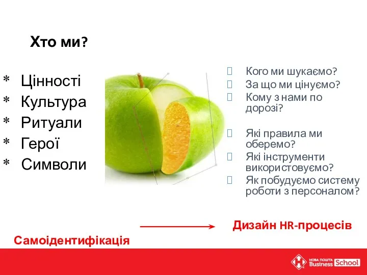 Хто ми? Цінності Культура Ритуали Герої Символи Кого ми шукаємо?