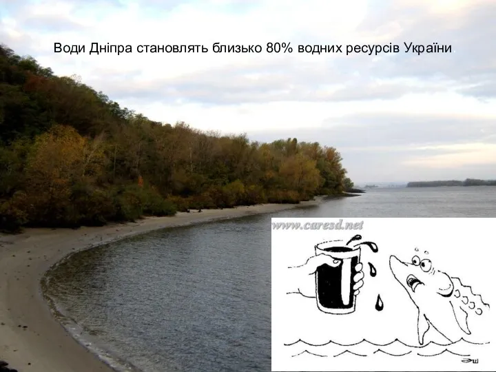 Води Дніпра становлять близько 80% водних ресурсів України.