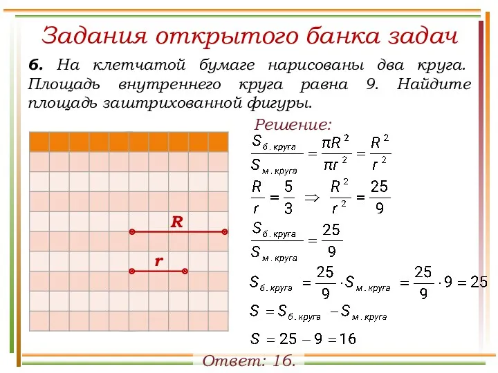 Задания открытого банка задач 6. На клетчатой бумаге нарисованы два