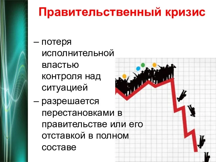 Правительственный кризис – потеря исполнительной властью контроля над ситуацией –