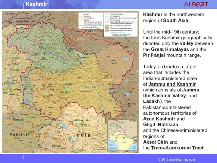 Kashmir is the northwestern region of South Asia. Until the mid-19th century, the