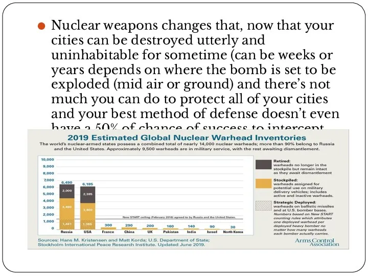 Nuclear weapons changes that, now that your cities can be destroyed utterly and