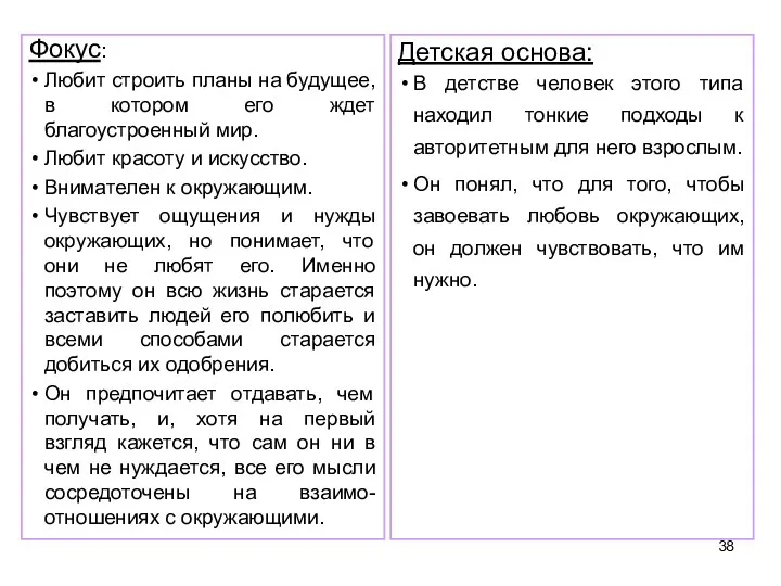 Фокус: Любит строить планы на будущее, в котором его ждет