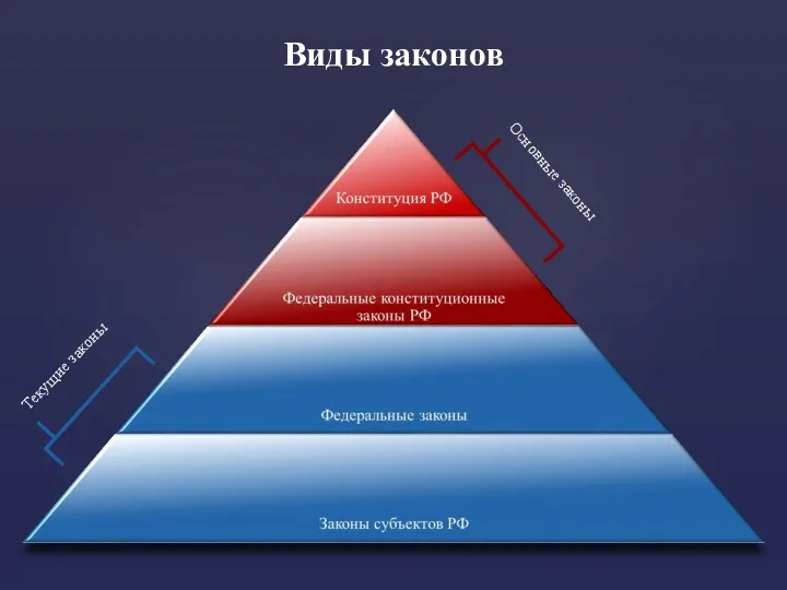 Виды законов Основные законы Текущие законы