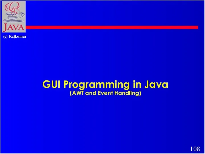 GUI Programming in Java (AWT and Event Handling)