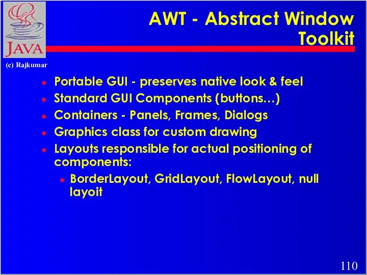 AWT - Abstract Window Toolkit Portable GUI - preserves native