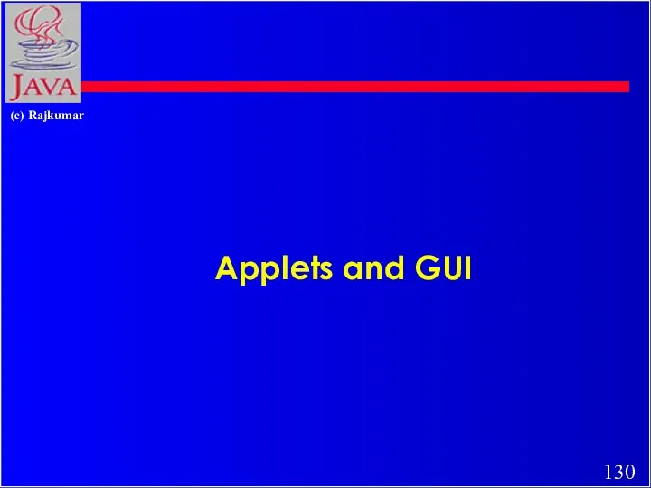 Applets and GUI