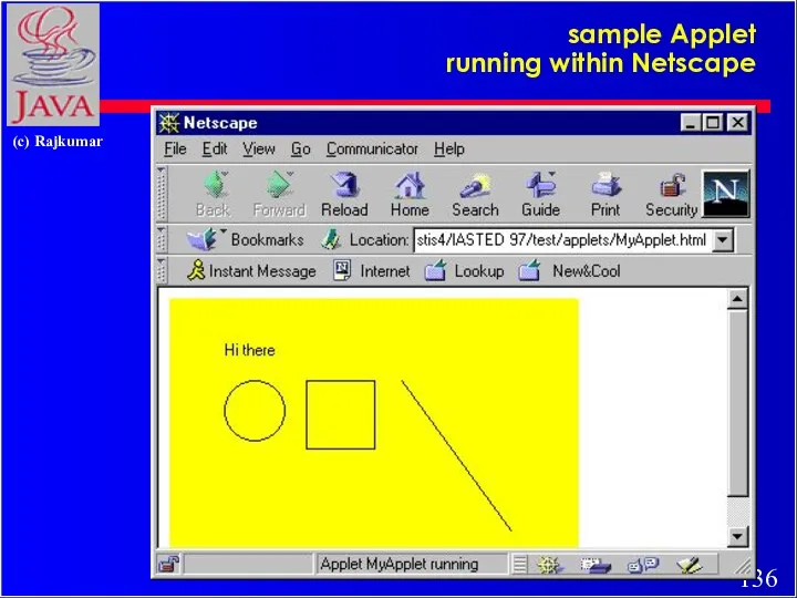 sample Applet running within Netscape