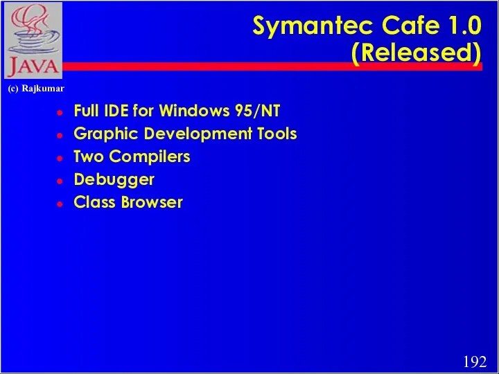 Symantec Cafe 1.0 (Released) Full IDE for Windows 95/NT Graphic
