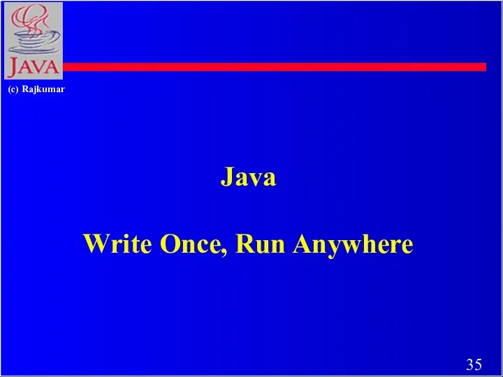 Java Write Once, Run Anywhere