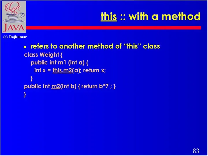 this :: with a method refers to another method of