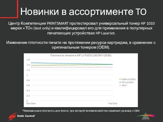 Новинки в ассортименте TO Центр Компетенции PRINTSMART протестировал универсальный тонер HP 1010 марки