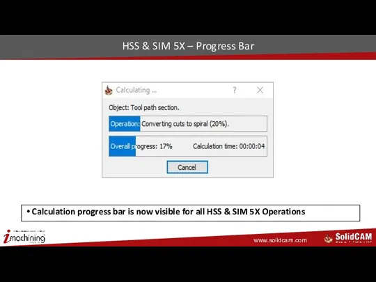 HSS & SIM 5X – Progress Bar Calculation progress bar