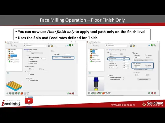 Face Milling Operation – Floor Finish Only You can now