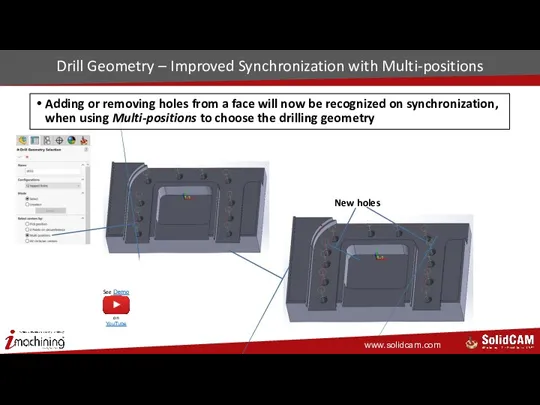 New holes Drill Geometry – Improved Synchronization with Multi-positions Adding