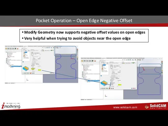 Pocket Operation – Open Edge Negative Offset Modify Geometry now