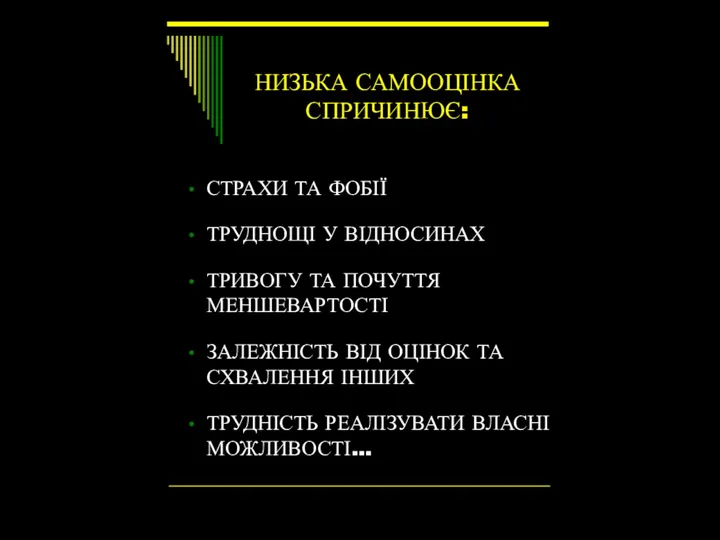 НИЗЬКА САМООЦІНКА СПРИЧИНЮЄ: СТРАХИ ТА ФОБІЇ ТРУДНОЩІ У ВІДНОСИНАХ ТРИВОГУ