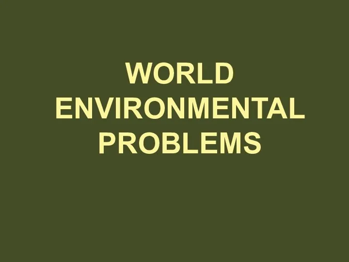 World Environmental Problems