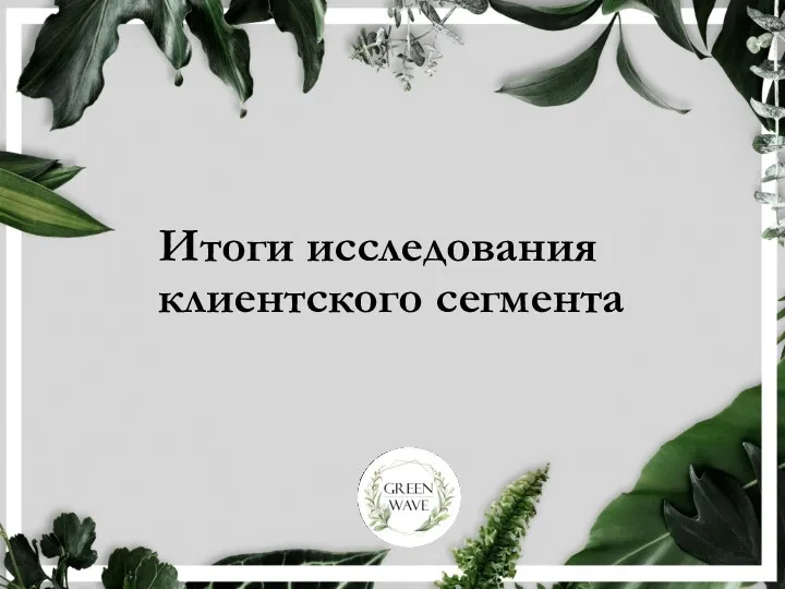 Итоги исследования клиентского сегмента