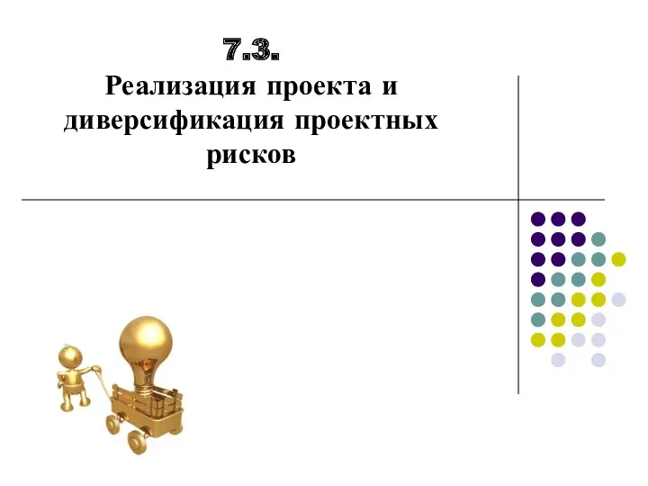 7.3. Реализация проекта и диверсификация проектных рисков