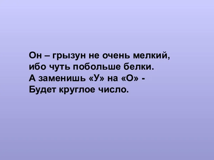 Он – грызун не очень мелкий, ибо чуть побольше белки.