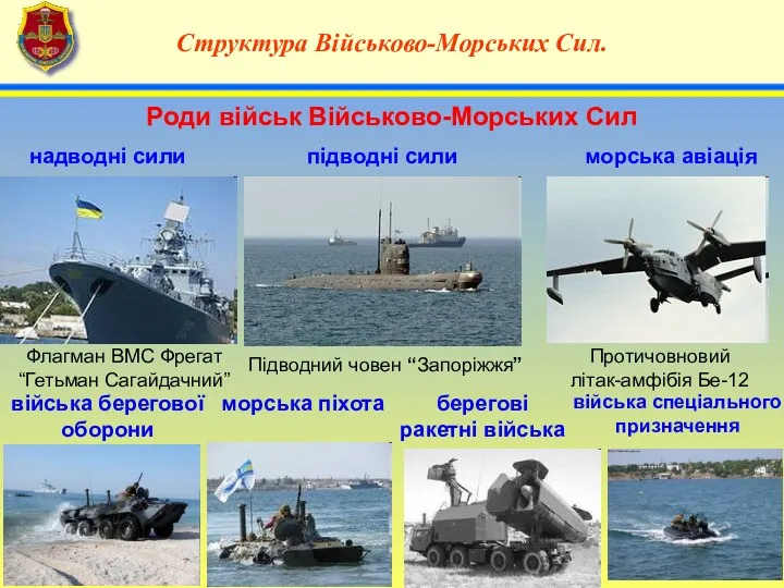 4 Структура Військово-Морських Сил. Роди військ Військово-Морських Сил війська спеціального