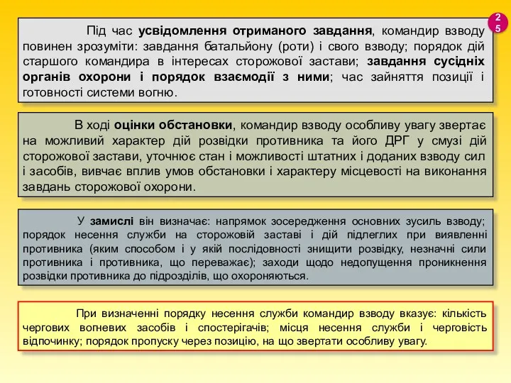 Під час усвідомлення отриманого завдання, командир взводу повинен зрозуміти: завдання