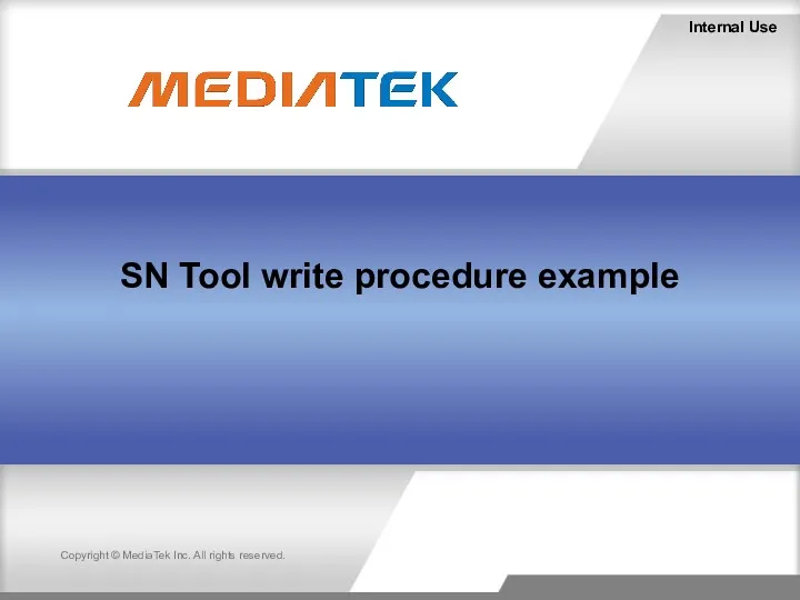 SN Tool write procedure example