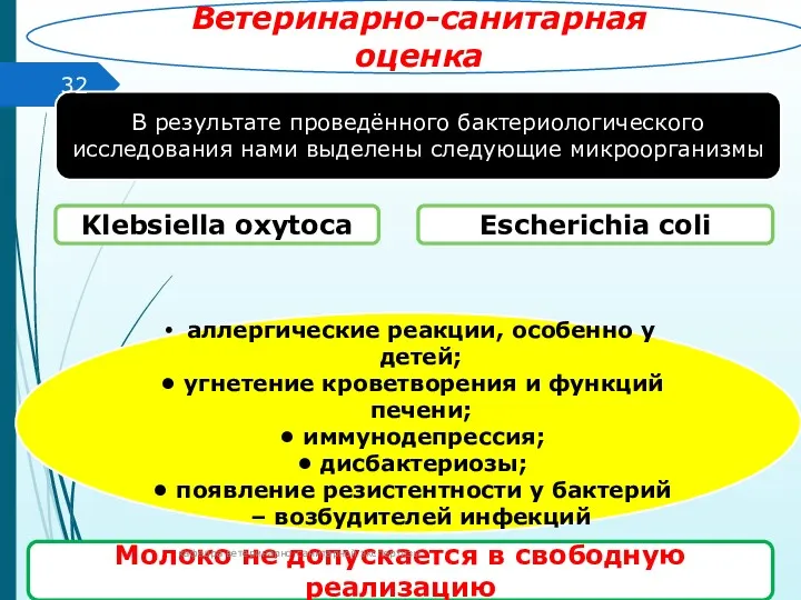 Ветеринарно-санитарная оценка В результате проведённого бактериологического исследования нами выделены следующие