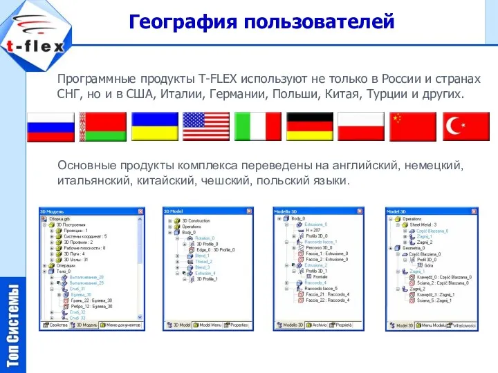 Программные продукты T-FLEX используют не только в России и странах