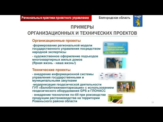Белгородская область Региональные практики проектного управления